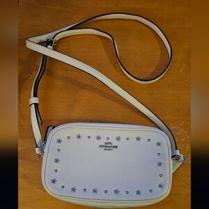 Coach Women's Crossbody Pouch With Silver Rivets in SV/Chalk